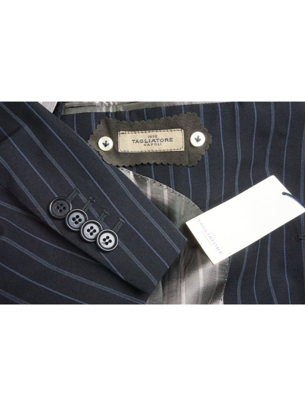Tagliatore Black Blue Striped 120s Wool Sport Coat Jacket Sz 40 BRAND NEW